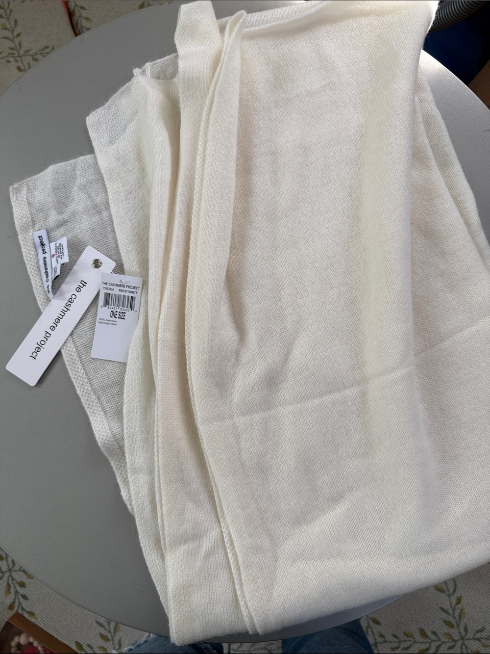 Women's Cream Lightweight Sweater Wrap the Cashmere Project frost white scarf